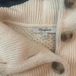 Madewell Women's Button-Up Cream sweater